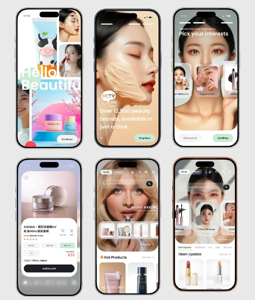 HKTV Beauty — app system frames